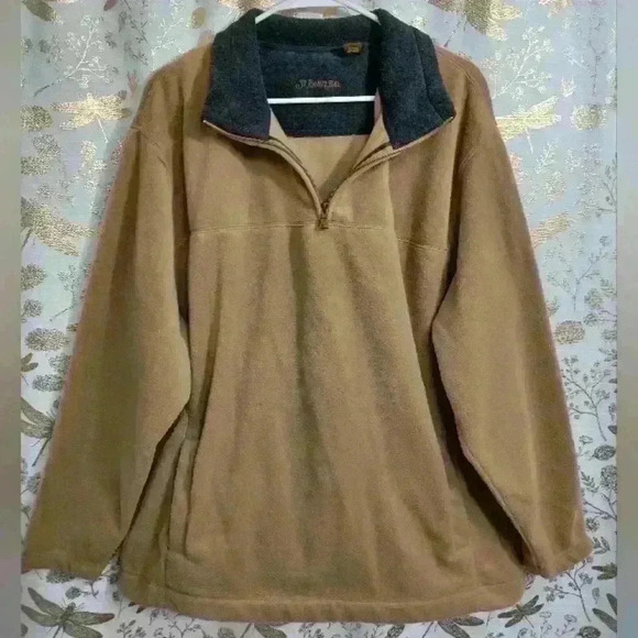 St. John's Bay Men's Fleece Pullover Sweater Brown Gray Jacket Heavy Coat XL - Picture 2 of 11